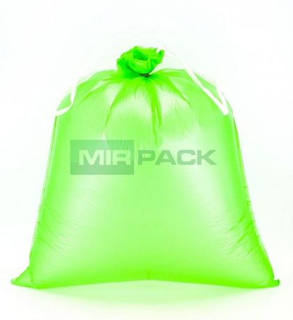Пакеты для мусора с завязками 35 л, 15 мкм, 15 шт, ПНД, зеленые, VIP - Вид 5