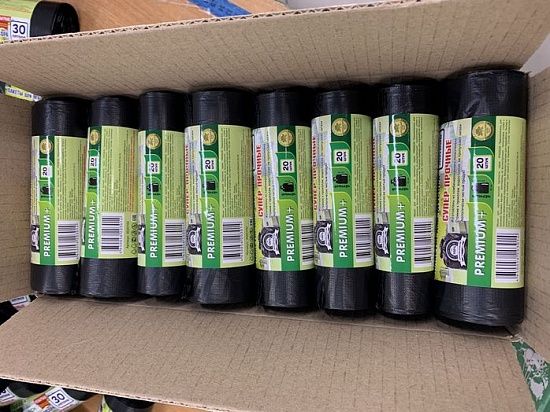 Мешки для мусора 30 л, 20 мкм, черные, ПСД, с ароматом свежести, прочные (в рулоне 20 шт, 50х60 см) Мирпак - Вид 5