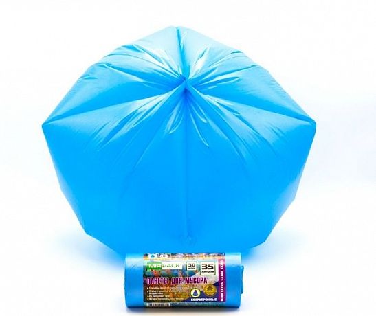 Мешки для мусора 35 литров, 12 мкм, ПНД, в рулоне 30 штук, синие, 50х64 см, EXTRA - Вид 2