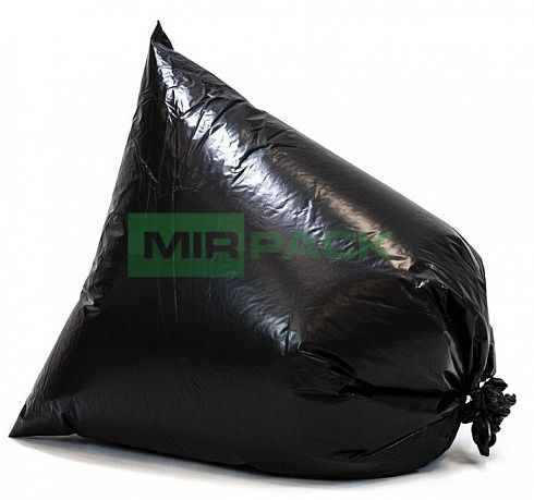 Мешки для мусора 240 литров, 80 мкм, 10 штук, 93*130, дно прямое, обезличенные, черные - Вид 1